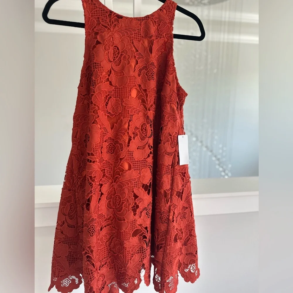 Mestiza New York Burnt Orange Lace Dress